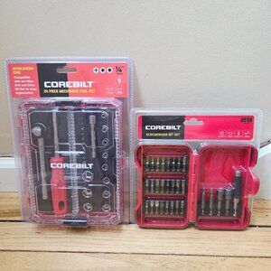 NEW Lot of 2: Corebilt (24 pc Mechanics Tool Set & Screwdriver Bit Set)